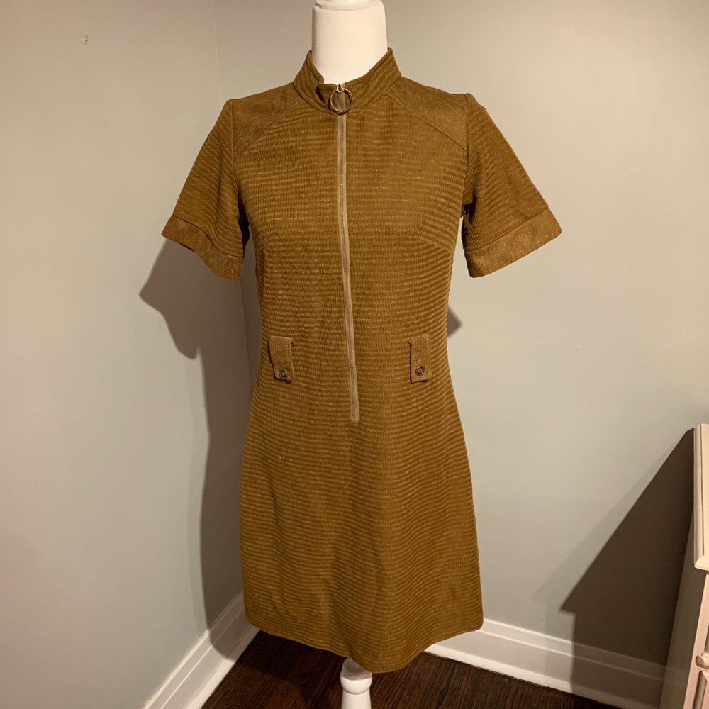 Vintage Y2K Zipper Mini Dress, Size 6